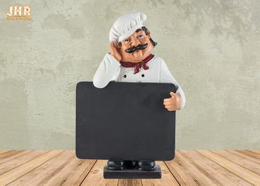 Antique Polyresin Chef Figurines Mini Wooden Chalkboards Resin Chef Tabletop Statue