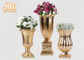 Small Table Vases Fiberglass Flower Pots Gold Leaf Plant Pots Indoor Use