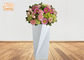Geometric Shape Flower Pots Fiberglass Floor Vases Glossy White Plant Pots Indoor Flower Pots