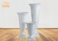 Trumpet Glossy White Fiberglass Urn Planters Centerpiece Table Vases Floor Vases