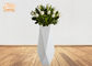 Modern Geometric Shaped Fiberglass Flower Pots With Glossy White / Matte White Finish