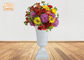 Modern Trumpet Polyresin Wedding Centerpiece Table Vase Glossy White 82CM Height