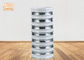 Modern Style Cylinder Fiberglass Flower Pots With Silver Mirror Mosaic Finish