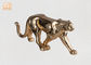 Gold Leaf Polyresin Leopard Sculpture Fiber Glass Animal Table Statue Figurines