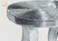 Oval Top Silver Mirror Mosaic Glass Table / Pedestal