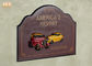 Decorative Wood Wall Plaques 3D Resin Car Wall Decor Antique Wooden Wall Art Signs Red Color