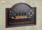 Decorative Wood Wall Decor Memorial Titanic Wall Plaques Wooden Pub Sign Resin Ship