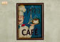 Blue Wall Hanging Plaques Coffee House Wall Decor Antique Wooden Wall Art Signs