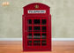 British Telephone Booth Cabinets Decorative Wooden Cabinet Red Color MDF Floor Rack Furniture