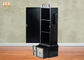 Creative Wood Storage Rack Decorative Wooden Cabinet CD DVD Floor Shelf Black Color