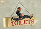 Funny Toilet Signs Polyresin Statue Figurine Resin Wall Mounted Sign Bar Sign Decor