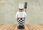 Antique Resin Fat Chef Polyresin Statue Figurine Poly Chef Holding Wooden Chalkboard