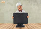 Wood Mini Chalkboards Polyresin Statue Figurine Small Resin Chef Tabletop Statue