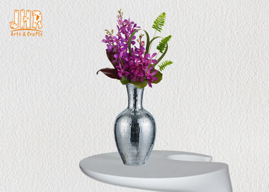 Fiberglass Table Vase Silver Mosaic Glass Vases For Artificial Flowers Home Decorations
