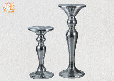 Silver Mosaic Glass Fiberglass Furniture Round Pedestal End Table Modern Style