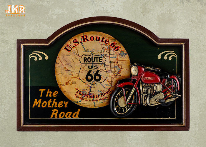 Home Decor Antique Wooden Wall Plaques Resin Motorcycle Pub Signs - Decorative Wall Plaques Resin