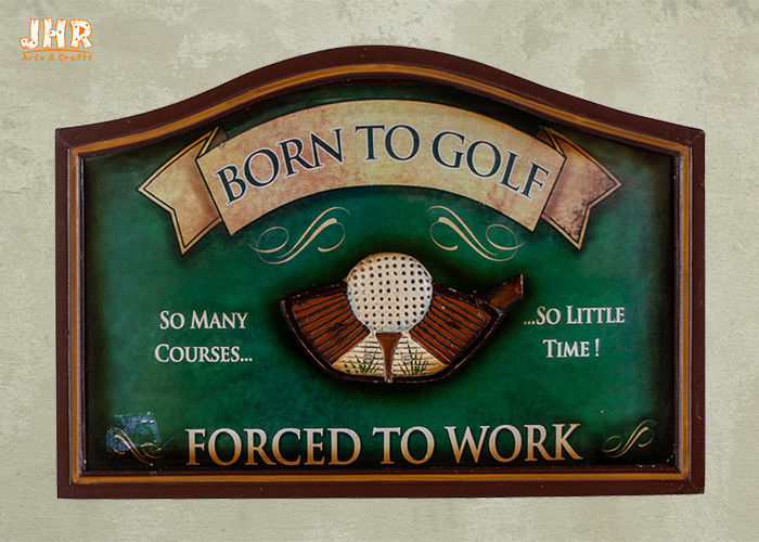 Golf Club Wall Decor Antique Wooden Signs Decorative Plaques Green Color - Wooden Wall Signs Uk