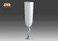 Silver Leafed Pedestal Floor Vases White Glossy Fiberglass Table Vases Wedding Vases