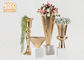 Trumpet Gold Leaf Fiberglass Planters With Frosted White Base Pot Planters