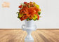Classic Wedding Centerpiece Table Vases Glossy White Fiberglass Floor Vases Indoor Planters
