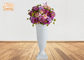 Trumpet Glossy White Fiberglass Urn Planters Centerpiece Table Vases Floor Vases