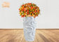 Home Decor Fiberglass Flower Pots Wavy Pattern Glossy White Durable 3 Sizes