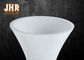 Wide Mouth Glossy White Fiberglass Planters Floor Vases For Artificial Flowers