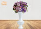 Wide Mouth Glossy White Fiberglass Planters Floor Vases For Artificial Flowers