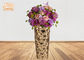 Decorative Circle Pattern Contemporary Plant Pots Fiberglass Gold Leaf Finish 3 Size