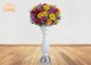 Silver Leaf Fiberglass Flower Bowls Pedestal Plant Stand Wedding Decor