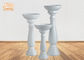 3 Piece Glossy White Fiberglass Flower Pots Floor Vases With Pedestal
