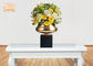 Gold Leaf Fiberglass Flower Pots Table Vases Frosted Black Base Pot Planters