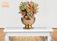 Wedding Gold Leafed Fiberglass Centerpiece Table Vases Pot Shape Durable