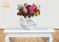 Home Wedding Classic Fiberglass Flower Pots Wavy Pattern Glossy White