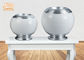 Decorative Modern Footed Fiberglass Flower Pots With Silver Leaf Finish