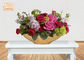 Home Decor Gold Leaf Fiberglass Decoration Table Vase Flower Serving Bowl