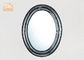 Oval Industrial Style Fiberglass Furniture Silver Mosaic Glass Framed Wall Mirror