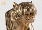 Large Gold Leafed Polyresin Animal Figurines Tiger Sculpture Table Statue