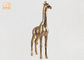 Gold Leaf Fiberglass Giraffe Sculpture Standing Animal Figurines Table Statue