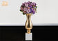 Glossy Gold Fiberglass Decorative Planters Trumpet Shape