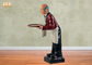 Red Poly Butler Statue Fat Chef Kitchen Decor Resin Butler Sculpture Statue 90cm
