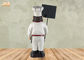 Chef Tabletop Statue Polyresin Chef Figurine Wooden Chalkboard Resin Chef Sculpture