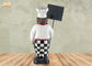 Wooden Mini Chalkboards Resin Chef Sculpture Poly Chef Figurine Tabletop Statue
