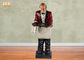 145cm Height Antique Polyresin Statue Figurine Resin Butler Holding A Plastic Tray